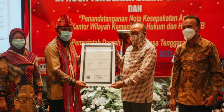 Kanwil Kemenkum HAM dan Pemprov NTB Sepakati MoU Bidang HAKI