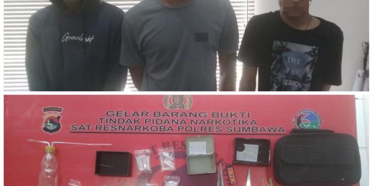 Tiga Terduga Pengedar di Sumbawa Ditangkap Saat Pesta Sabu
