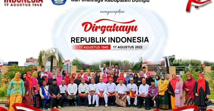 Keluarga Besar Dinas Dikpora Dompu Mengucapkan Dirgahayu RI ke-77
