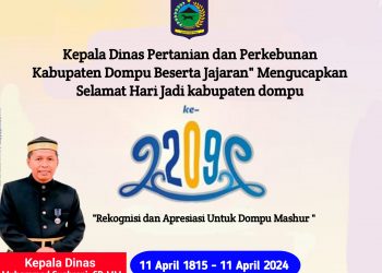 Kepala Dinas Pertanian dan Perkebunan Mengucapkan Dirgahayu Kabupaten Dompu ke-209