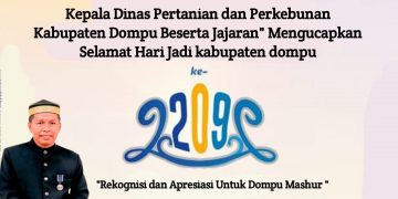 Kepala Dinas Pertanian dan Perkebunan Mengucapkan Dirgahayu Kabupaten Dompu ke-209