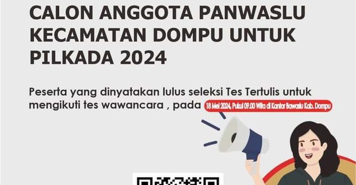 Bawaslu Dompu Umumkan 2 Nama Calon Anggota Panwaslu yang Lulus Tes Tertulis