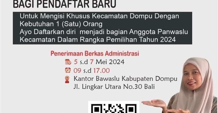 Pengumuman Pendaftaran Calon Anggota Panwaslu Kecamatan Bagi Pendaftar Baru