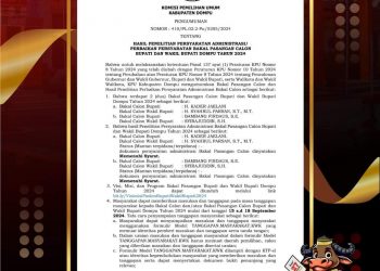 KPU Dompu Nyatakan Dua Paslon Bupati Penuhi Syarat Administrasi