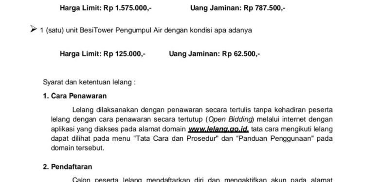 Pengumuman Lelang Kejari Dompu, ini Ketentuan dan Persyaratannya