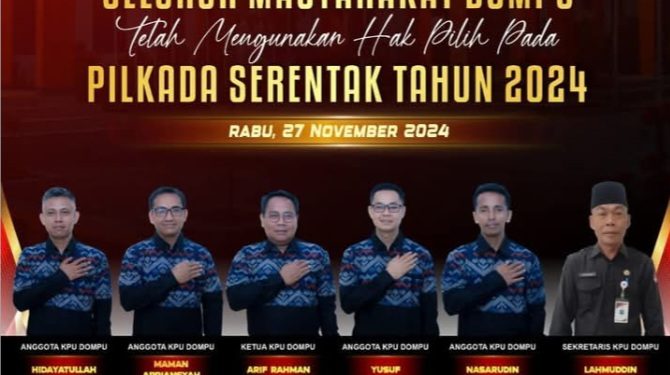 KPU : Terimakasih Kepada Masyarakat Dompu yang Telah Memberikan Hak Pilih di Pilkada 2024